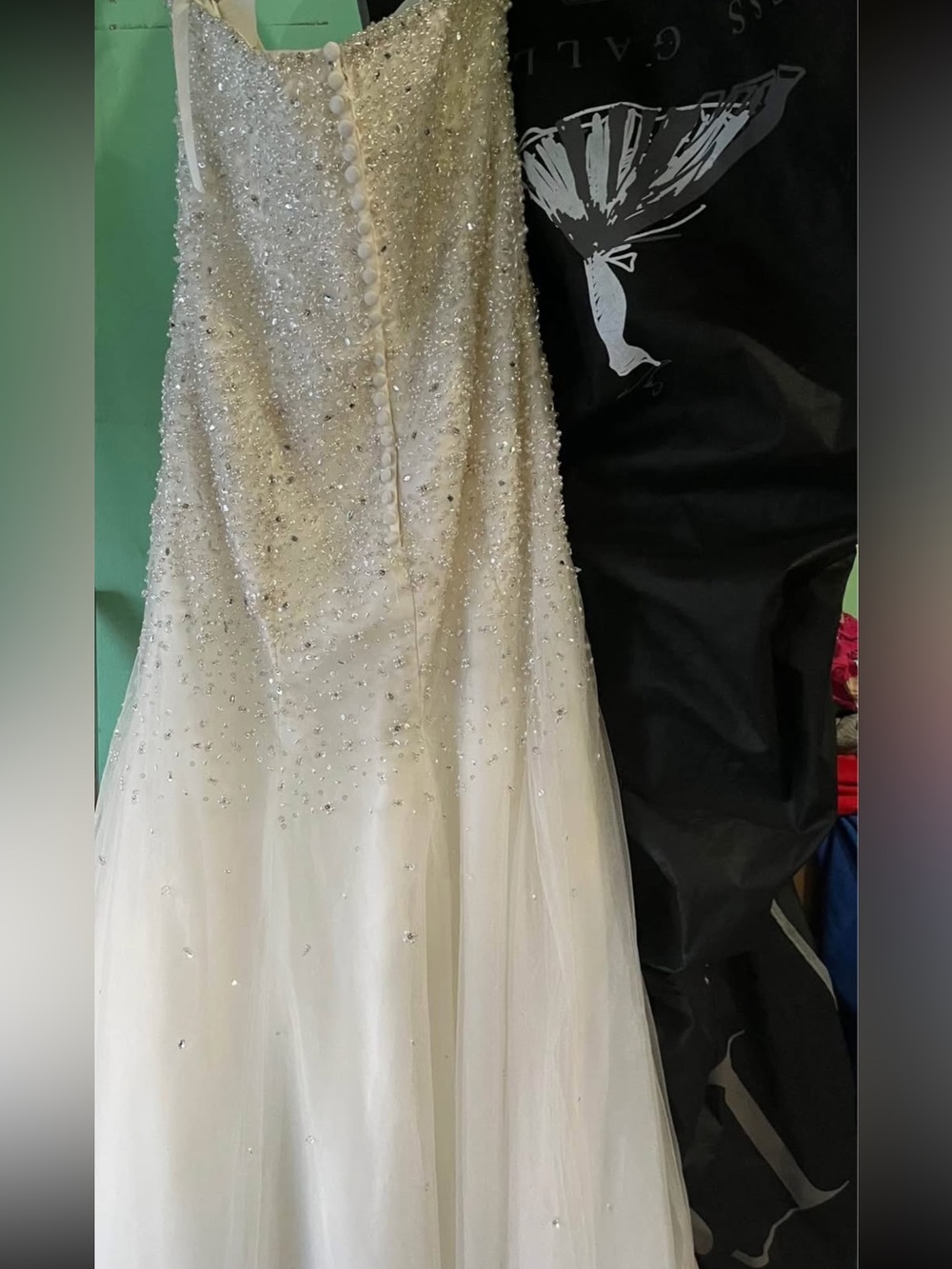 Mori Lee by Madeline Gardner wedding dress with matching Vail - Picture 5 of 10